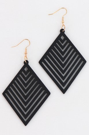 Black Chevron Earring