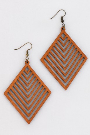 Brown Chevron Earring