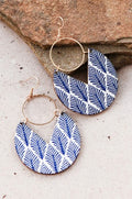 Blue Printed Earrings