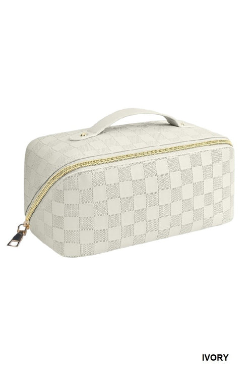 Checkered Makeup Bag
