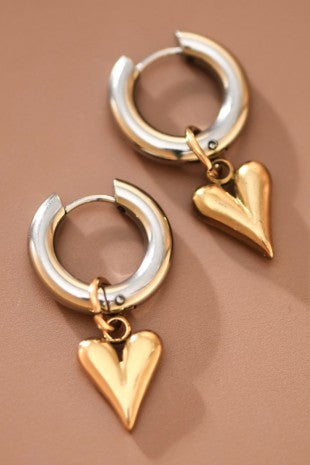 Drop Heart Earrings