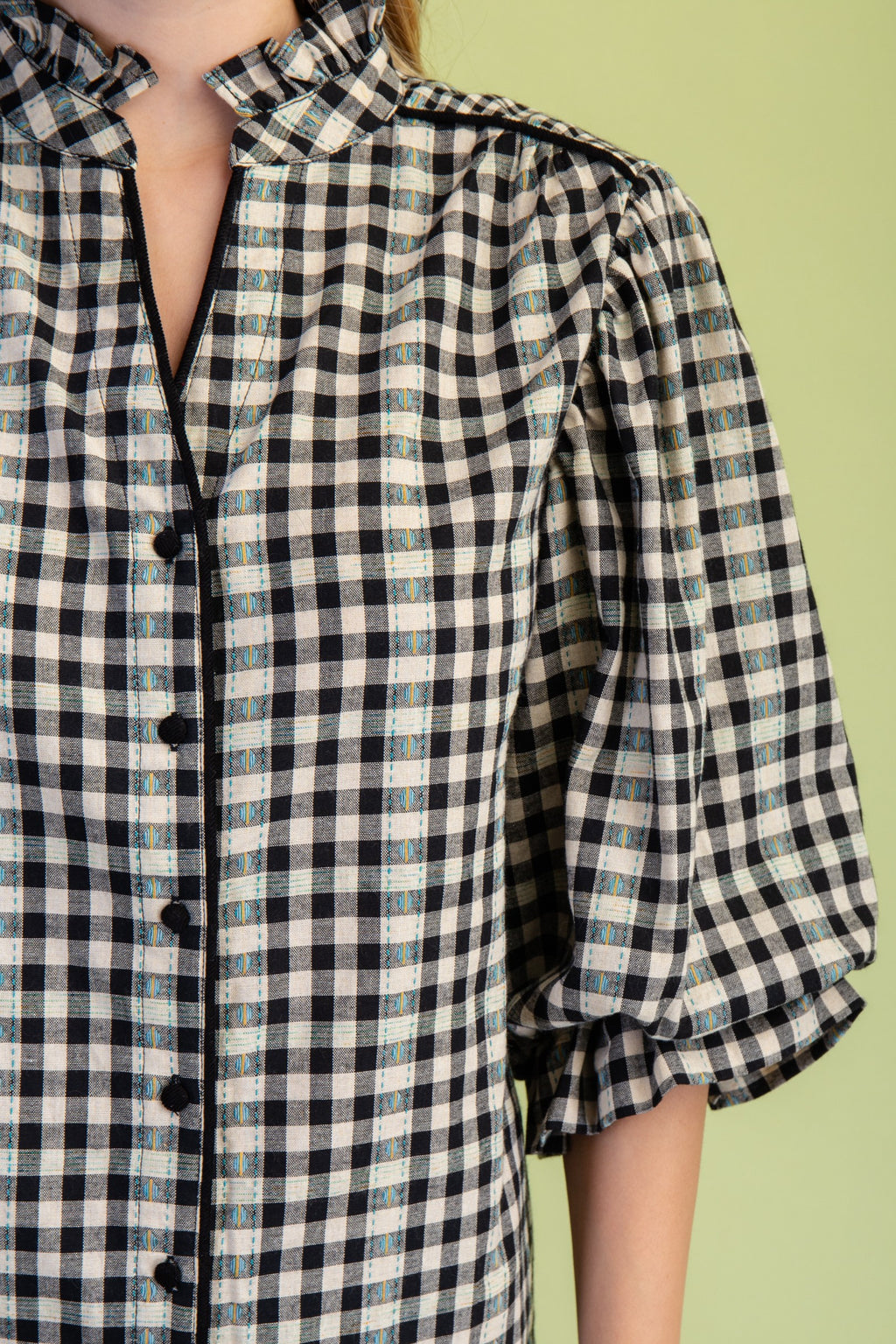 Noir Gingham Blouse