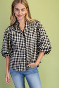 Noir Gingham Blouse