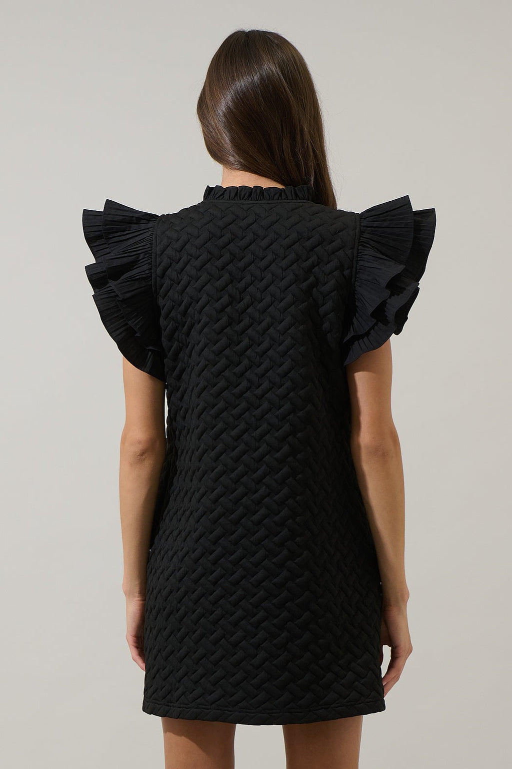 Black Quilted Adalee Dress