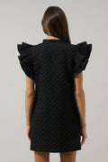 Black Quilted Adalee Dress