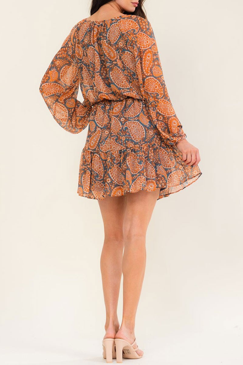 Rust Paisley Dress