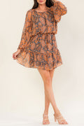 Rust Paisley Dress