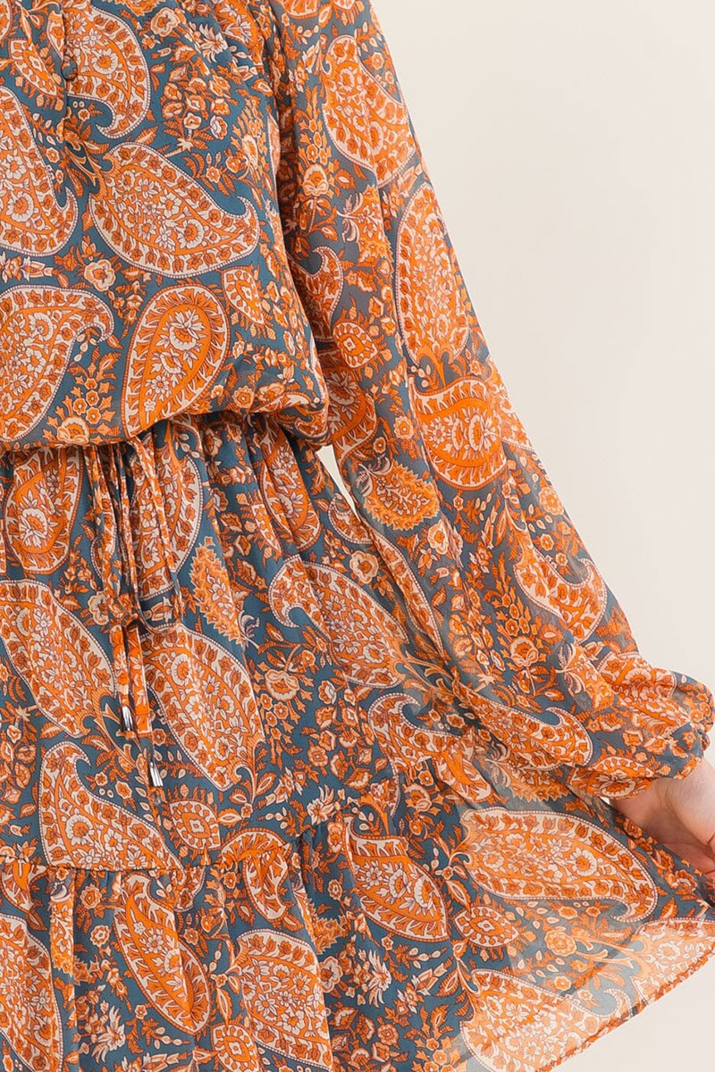 Rust Paisley Dress