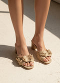 Ruffle Linen Heel
