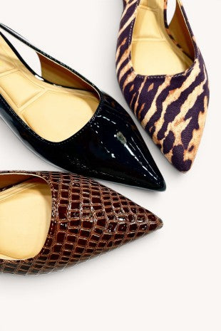 Brown Croc Flat