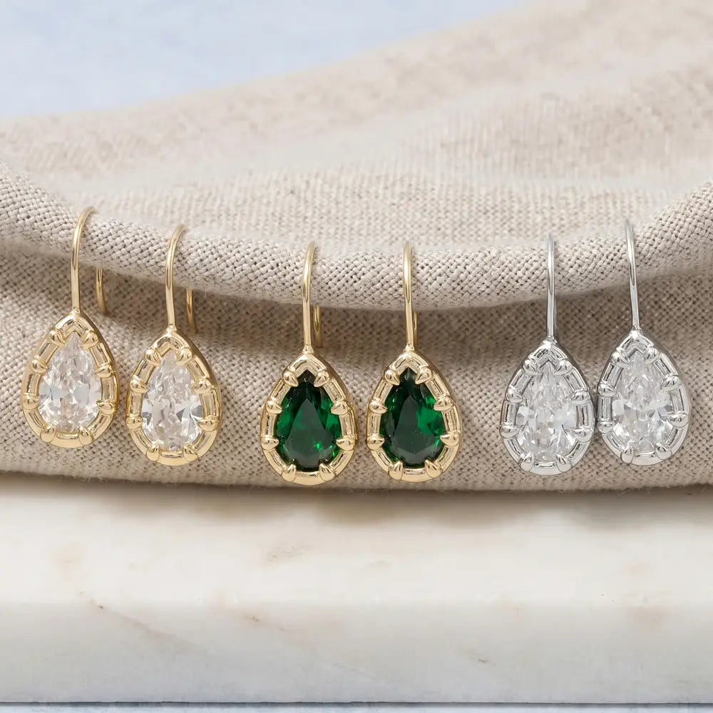 Teardrop Bezel Earring