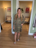Olive Floral Dress