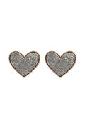Heart Druzy Stud